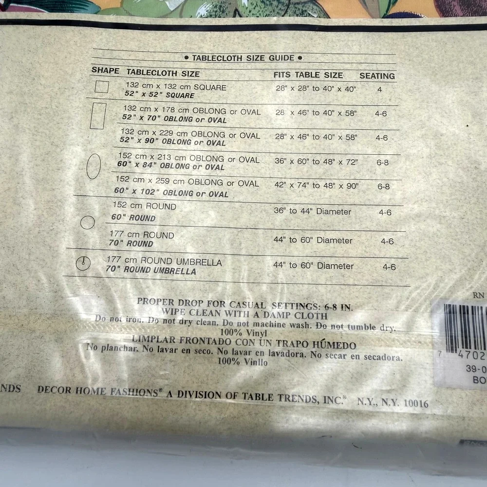 Vtg 90s Decor Home Fashions Tablecloth 60x84 Yellow Fruit Vinyl Cottagecore